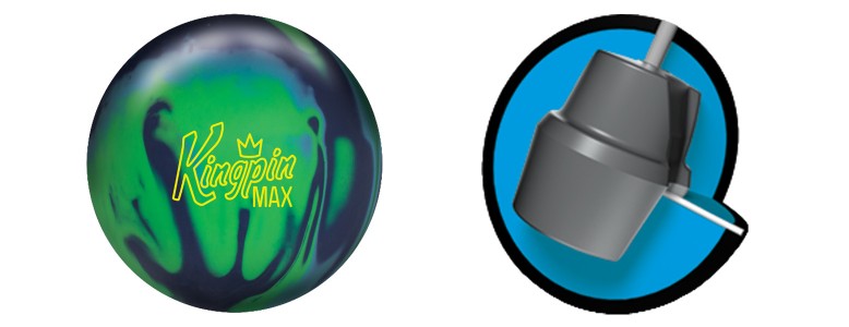 Brunswick Kingpin Max Bowling Ball Navy//Green//Light Blue 13lbs