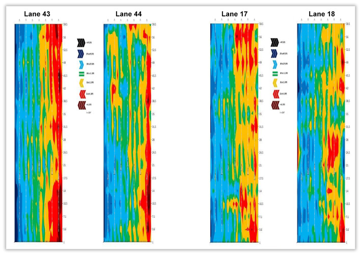 Lane topography maps - 43 and 44, 17 and 18